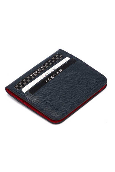 Tergan Navy Blue Genuine Leather Men's Wallet - S1Ce00001639-D1T