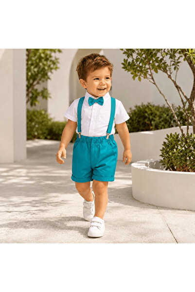 Kidohug Costum elegant de vara Kidohug, Camasa cu maneca scurta si Pantaloni ...