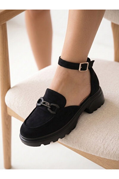 Zaira Pantofi casual dama negri din piele ecologica intoarsa Azura #24992 - 40