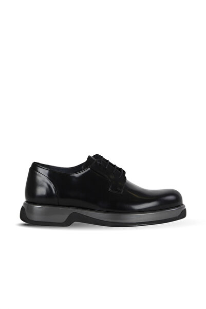 Bueno Shoes Black Open Leather Men's Casual Shoes 34Ma27001