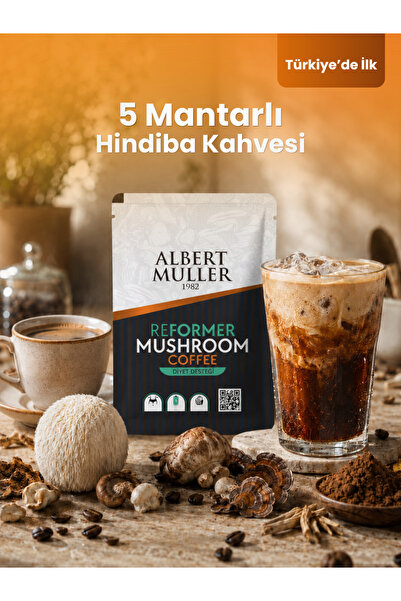ALBERT MULLER Reformer Hindiba Kahvesi | Reishi ve 4 Mantarlı | Prebiyotik Li...