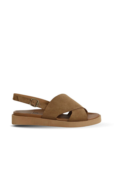 Bueno Shoes Γυναικεία φλατ σανδάλια Taba Alf Suede 01wa5404