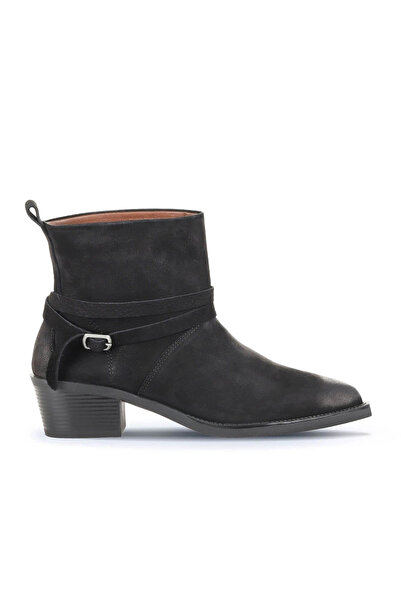 Bueno Shoes Cizme cu toc pentru femei din nubuc negru 01wd4006