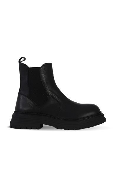 Bueno Shoes Black Leather Women's Flat Boots 01Wf3401