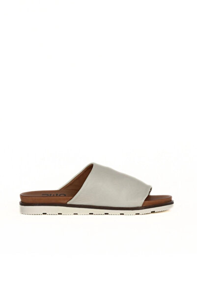 Bueno Shoes شبشب مسطح نسائي من الجلد الفاتح باللون الكاكي 01wl0503
