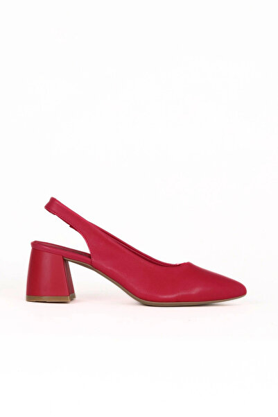 Bueno Shoes Pantofi cu toc de damă din piele întunecată fucsia 01we5800