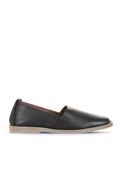 Bueno Shoes Черни дамски балетни пантофки от естествена кожа 01wd4200