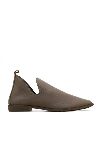 Bueno Shoes Pantofi cu toc mic pentru femei din piele gri 01wd3701
