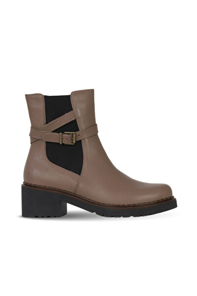 Bueno Shoes حذاء بكعب نسائي من الجلد باللون الرمادي 01wf0303
