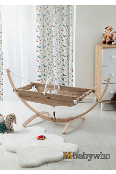 babywho Bw2111 - Ahşap Bebek Hamak Beşik - Sallanır Sabitlenir Hamak Beşik - ...