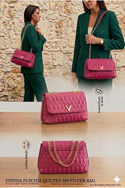 ALLURE - Geanta Dama Vienna Fuschia 30x18x12cm Piele Ecologica