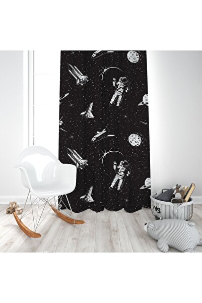EVSEHOMES Space Space Astronaut Boy's Room Single Wing Background Curtain
