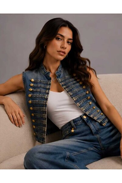 QİMYA BUTİK NOX ženski Agraf model Horseman sa dvostrukim redom, žuti prsluk ...