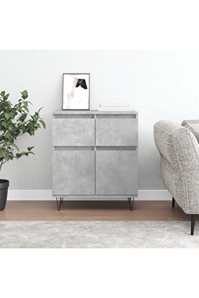 Concept Servantă, gri beton, 60x35x70 cm, lemn prelucrat