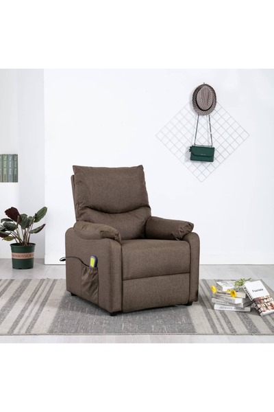 Concept Fotoliu de masaj rabatabil electric, maro, material textil