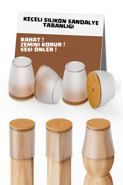 Tor Store 4'lü Set Masa Sandalye Koltuk Ayak Zemin Koruyucu Darbe Emici Ses Ö...