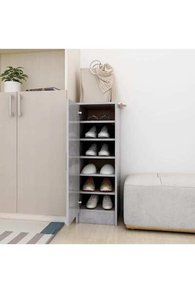 Concept Pantofar, gri beton, 32x35x92 cm, PAL