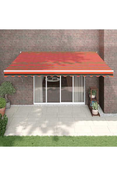 Concept Copertină retractabilă portocaliu/maro 4,5x3 m, textil/aluminiu