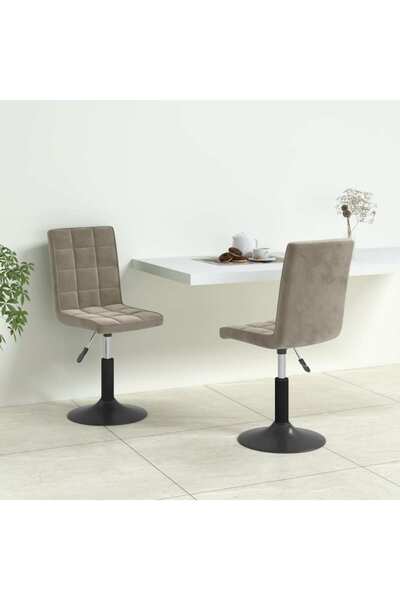 Concept Scaune de masă pivotante, 2 buc., gri deschis, catifea