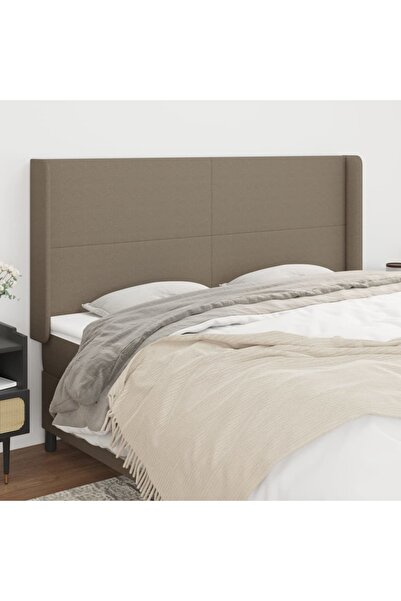 Concept Tăblie de pat cu aripioare gri taupe 183x16x118/128 cm textil