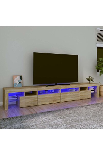 Concept Comodă TV cu lumini LED, stejar sonoma, 280x36,5x40 cm