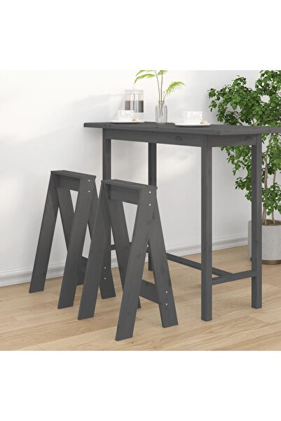 Concept Scaune, 2 buc., gri, 40x40x75 cm, lemn masiv de pin