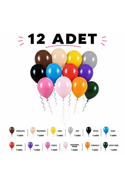 Sev-AL Balonları Pastel Parti Rüyası Karışık Renkli Balon Seti – 12 Adet Doğu...