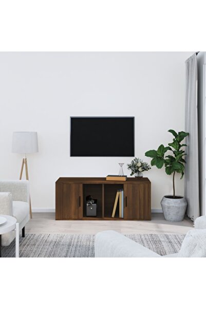 Concept Comodă TV, stejar maro, 100x35x40 cm, lemn prelucrat