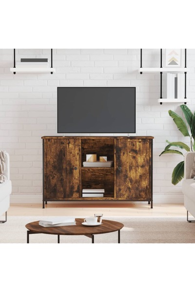 Concept Comodă TV, stejar fumuriu, 100x35x65 cm, lemn compozit