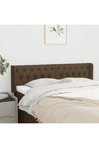 Concept Tăblie de pat cu aripioare maro închis 163x16x78/88 cm textil