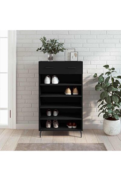Concept Pantofar, negru, 60x35x105 cm, lemn compozit