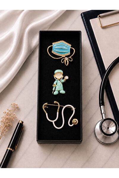 PULİNİN DÜKKANI Doktor Temalı Üçlü Broş Seti Hediye Konsept Özel Tasarım
