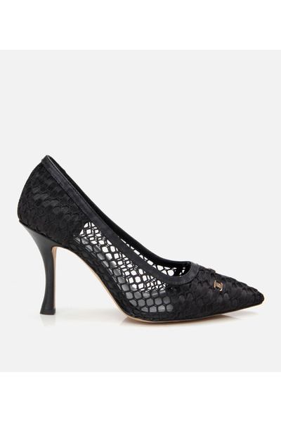 Hotiç Women's Black Mesh Stiletto