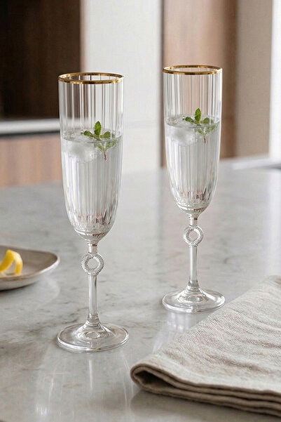 Elite Gold 4-Piece Coffee Side Glass Set 150 cc