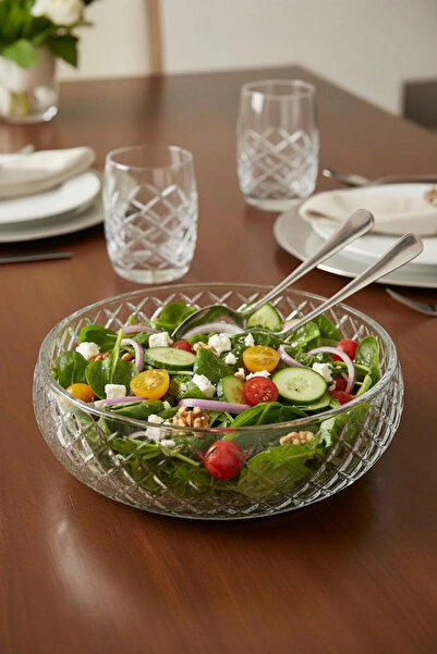 Bereketli Store Alegre Crystal Salad Bowl Large Size |   Stylish Glass Presen...