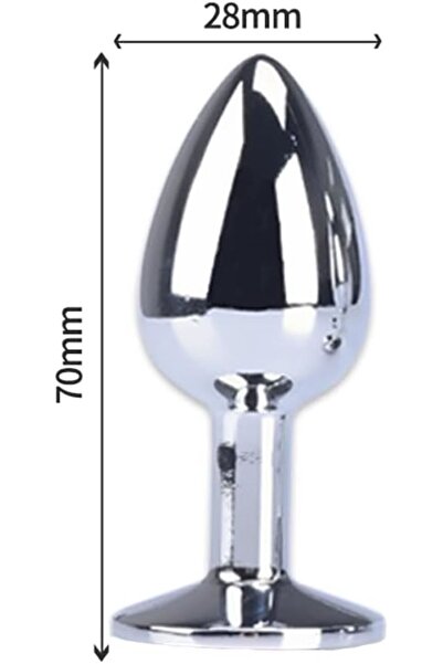 Genel Markalar Metal Elmas Taşlı Küçük Boy Anal Plug 7 Cm