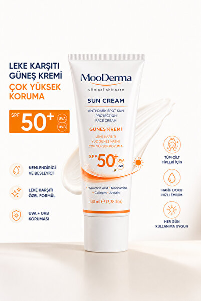 MooDerma Spf 50+ Sunscreen Anti-Blemish Facial Protective Sun Cream 100 ml