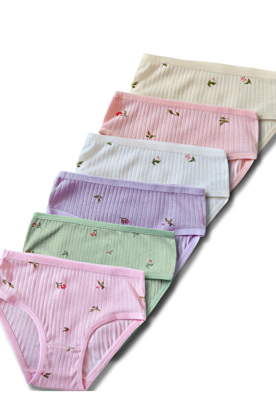 Panfilia bumbac 100% Chiloți pentru fete material reiat Pachet de 6 / Slip / ...
