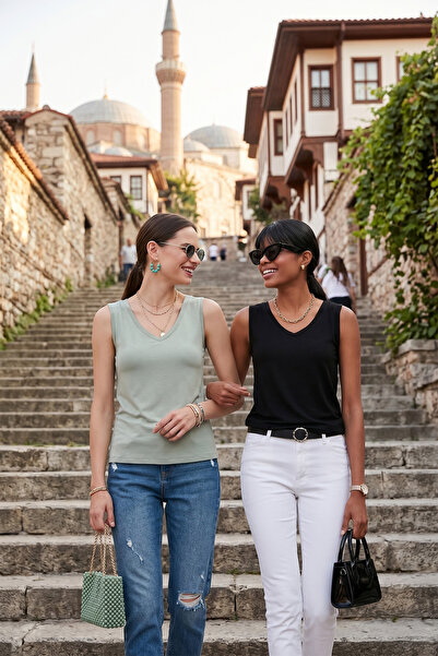 Lela Slim Fit V λαιμόκοψη Χοντρό λουράκι 2 Πακέτο Μπλούζα ΜΠΛΟΥΖΑ 5864384S2