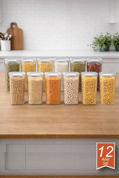 VİP AHMET 12'li Sude Kare Saklama Kabı Seti 12*1700 ml
