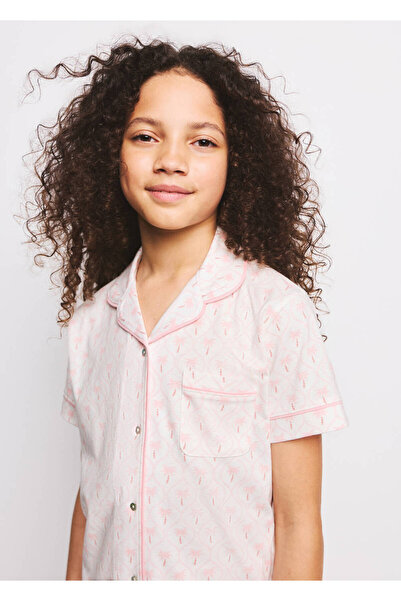 MANGO Kids Palmiye desenli kısa pijama