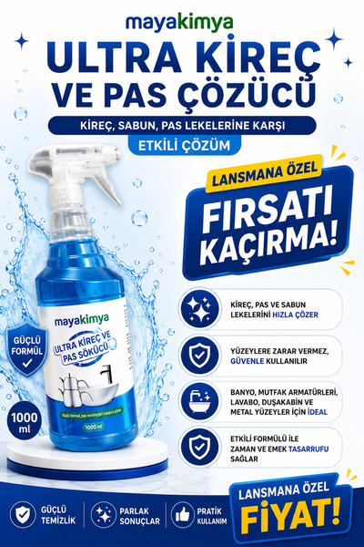 Mayakimya Maya Kimya Ultra Kireç ve Pas Sökücü, Kireç, Sabun ve Pas Lekelerin...