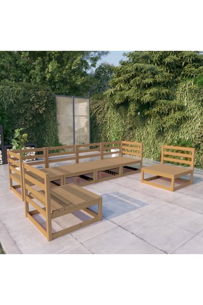 Concept Set mobilier de grădină, 6 piese, maro miere, lemn masiv de pin