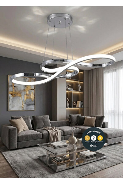 Lzy Avize Store Infinity Krom Sanatsal Sarkıt LED Avize | Premium Sanatsal Kr...