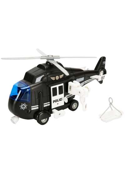 Maxx Wheels Elicopter de politie cu lumini si sunete, Cool Machines, 1:16, Negru