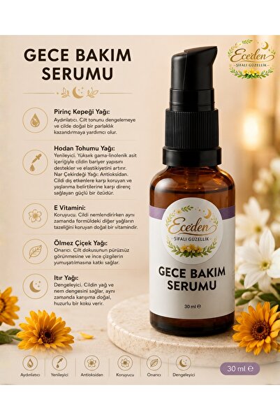 Eceden Şifalı Güzellik Natural Night Care Serum (Blemish, Rejuvenation, Renew...