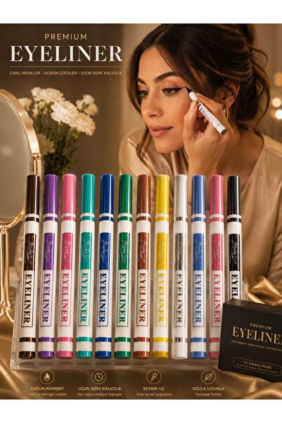 Lavider 12'li Renkli Eyeliner Seti