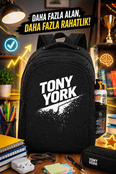 Tony York Rucsac ortopedic cu mai multe compartimente, cu volum mare, cu supo...