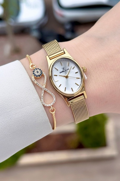 Daniel Klein Gold Color Adjustable Cord 21 mm Women's Wristwatch