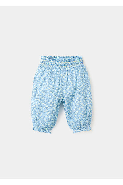 MANGO Baby Çiçekli pamuklu panotlon